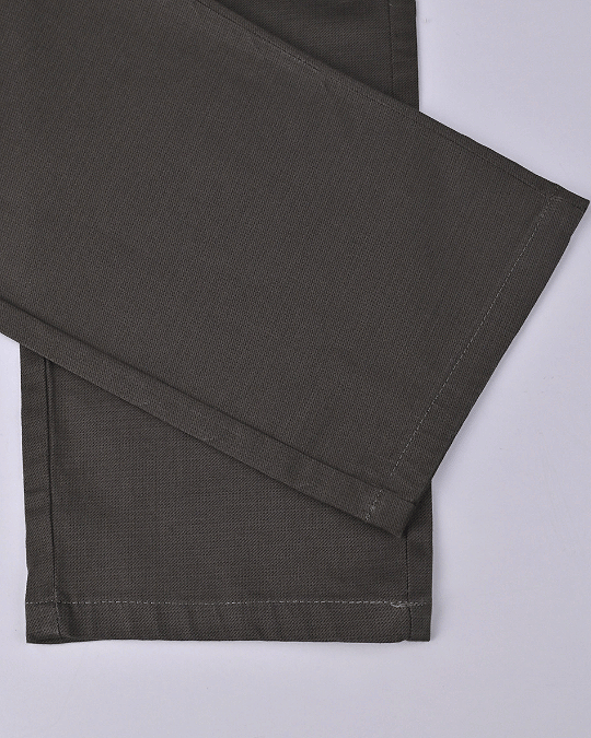 Olive Steel Printed - 2 way stretch - COTTON PANT