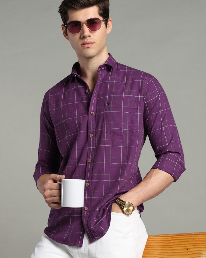 Dark Purple Checks -Full-Stain Proof