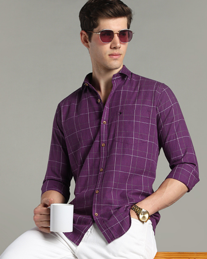 Dark Purple Checks -Full-Stain Proof