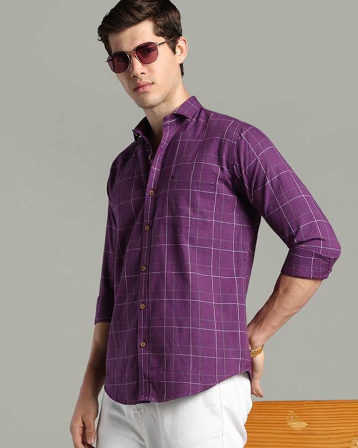 Dark Purple Checks -Full-Stain Proof