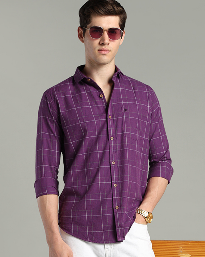 Dark Purple Checks -Full-Stain Proof