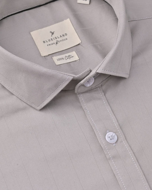Stone Grey Vertical Stripes -Full-Stain Proof