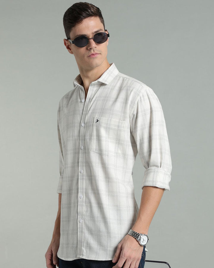 Cream Dotted Line Checks -Full-Stain Proof