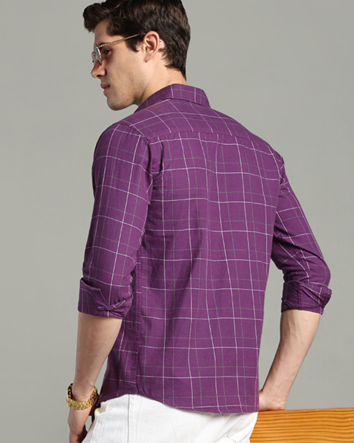Dark Purple Checks -Full-Stain Proof