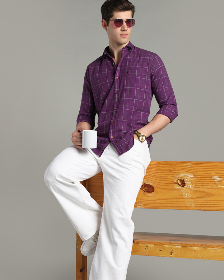 Dark Purple Checks -Full-Stain Proof