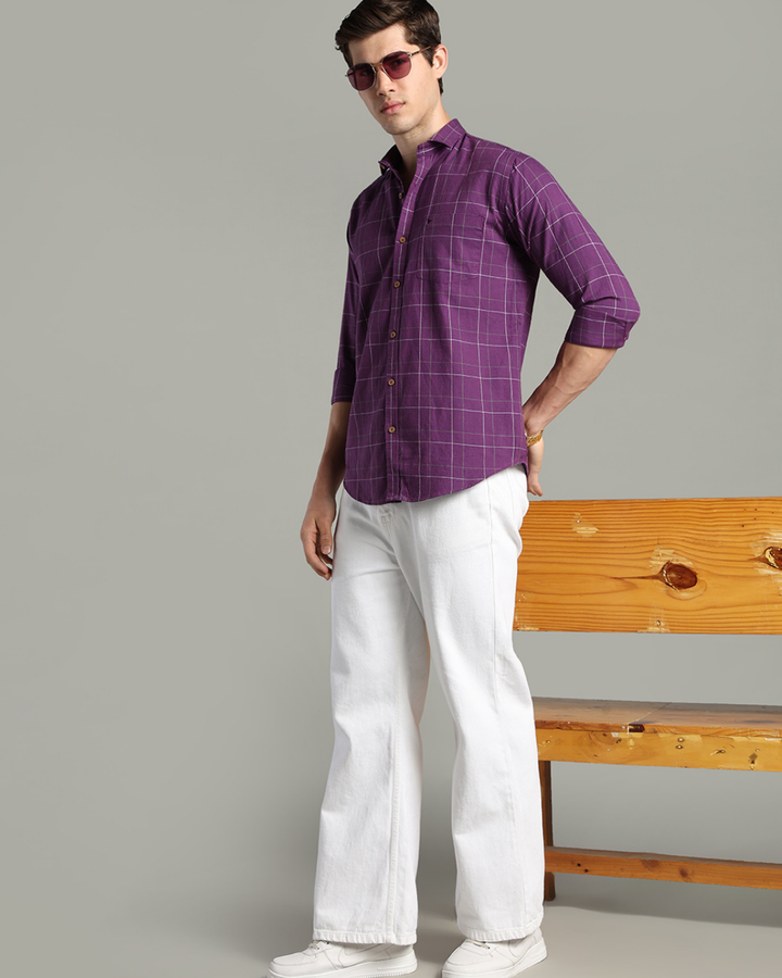 Dark Purple Checks -Full-Stain Proof