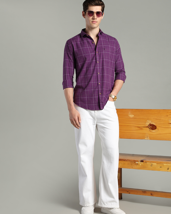 Dark Purple Checks -Full-Stain Proof