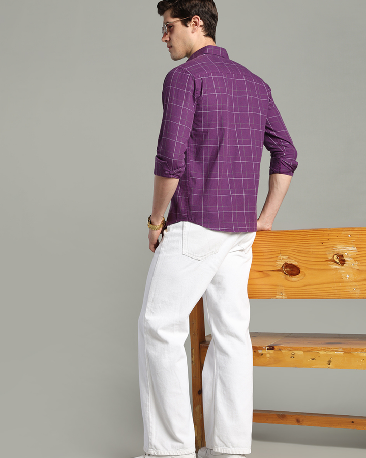 Dark Purple Checks -Full-Stain Proof