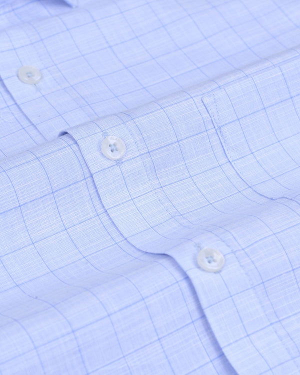 Retro Blue Checks- Full-Cotton Rich