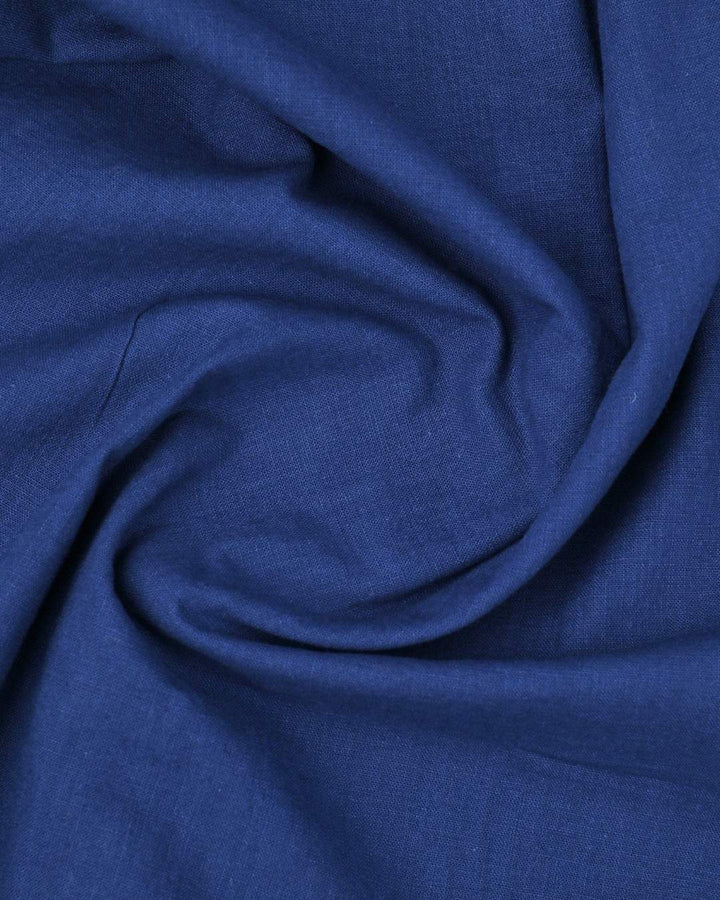 Dark Royal Blue Solid-Full-Cotton Linen Shirt