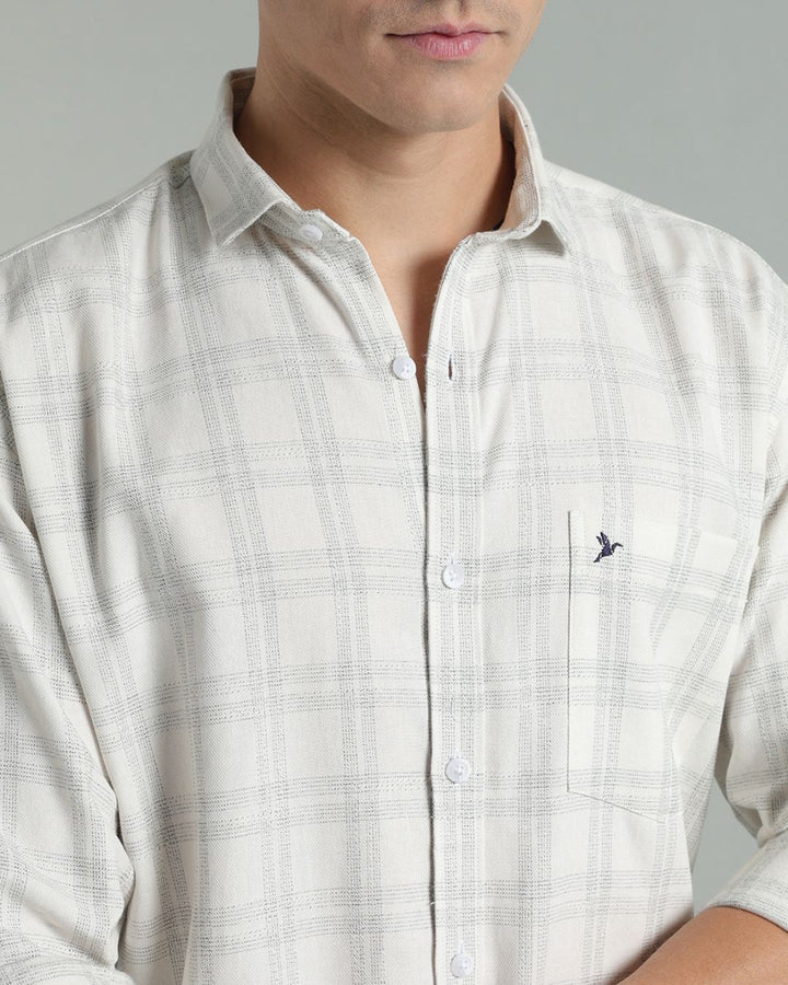 Cream Dotted Line Checks -Full-Stain Proof