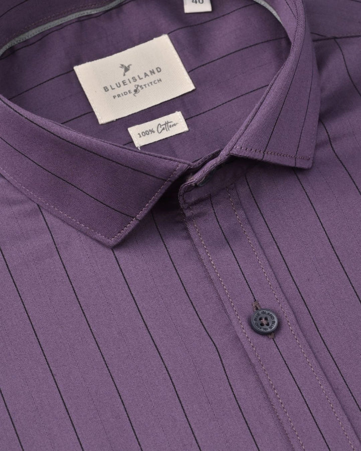 Dusty Violet Vertical Stripes -Full-Stain Proof