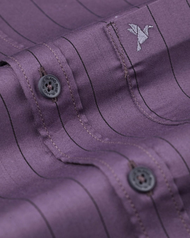 Dusty Violet Vertical Stripes -Full-Stain Proof