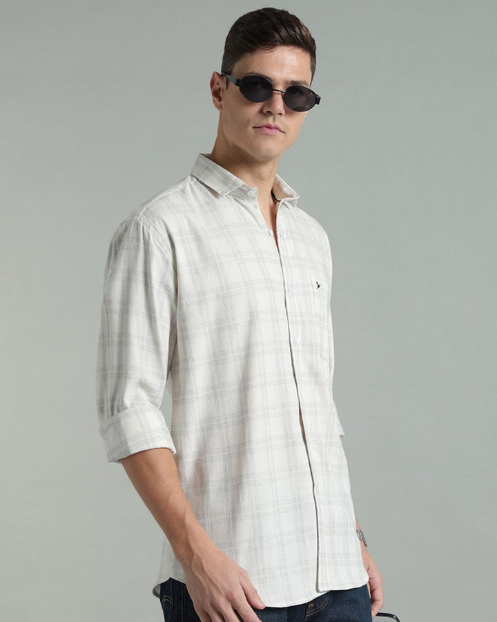 Cream Dotted Line Checks -Full-Stain Proof
