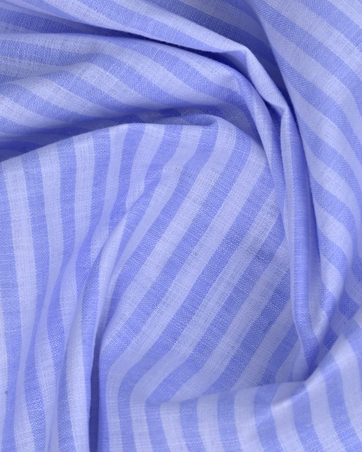 Mini Blue & White Stripes -Full-Bamboo Linen