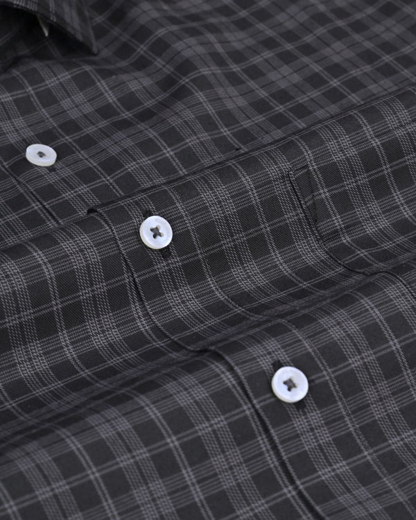 Black Multi Line Box Checks - Full-Cotton Rich