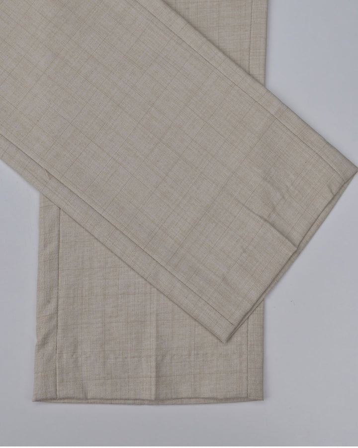 Cream Square Checks - Wrinkle free Formal Pant