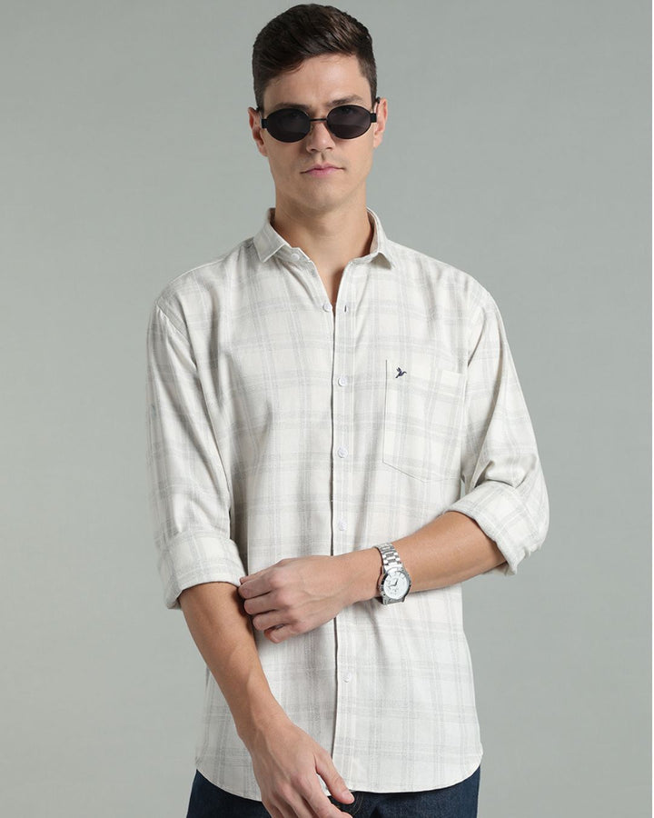 Cream Dotted Line Checks -Full-Stain Proof