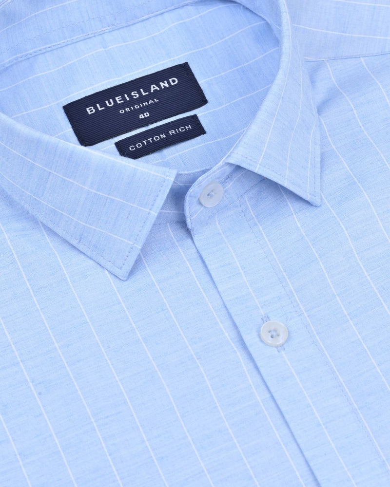 Cool Blue Stripes - Full-Cotton Rich