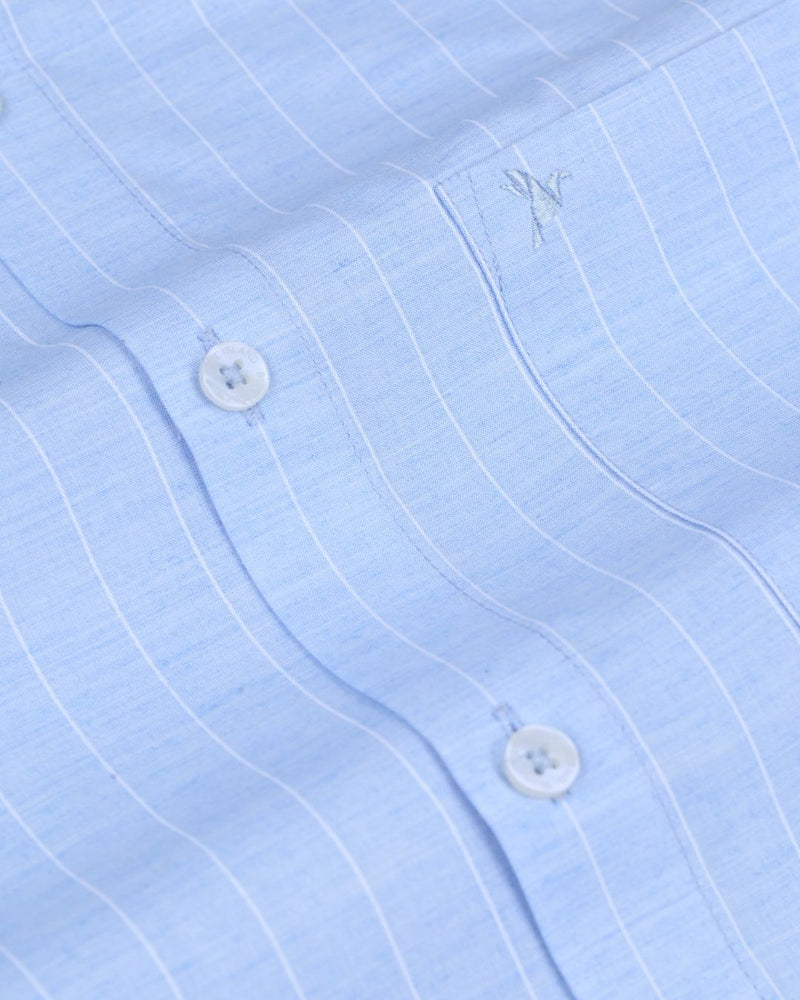 Cool Blue Stripes - Full-Cotton Rich