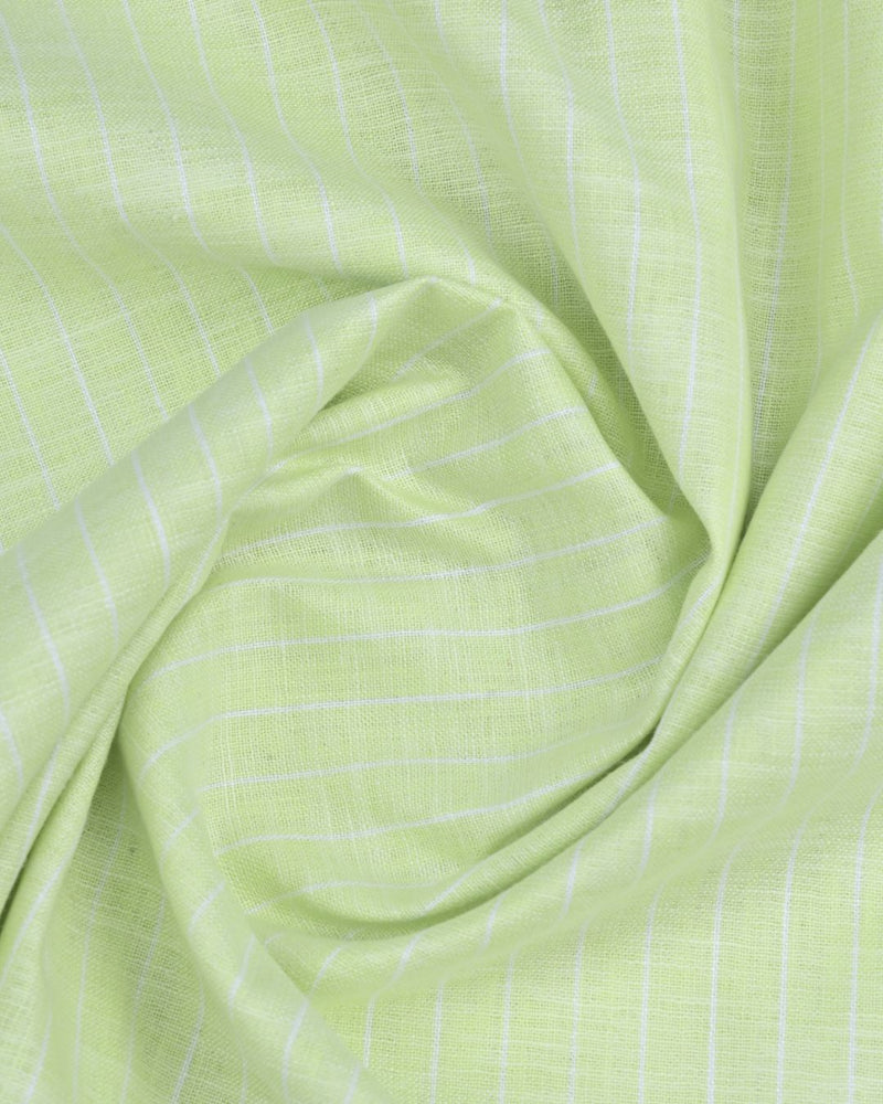 Radium Green & White Stripes -Full-Bamboo Linen