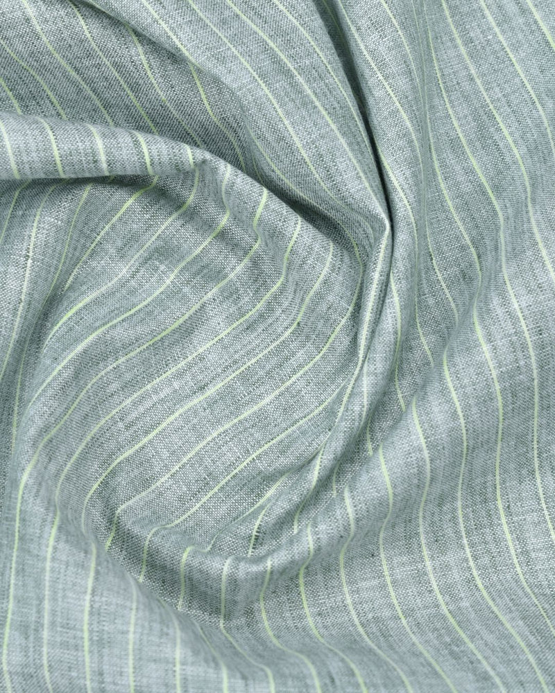Dark Green Stripes -Full-Bamboo Linen
