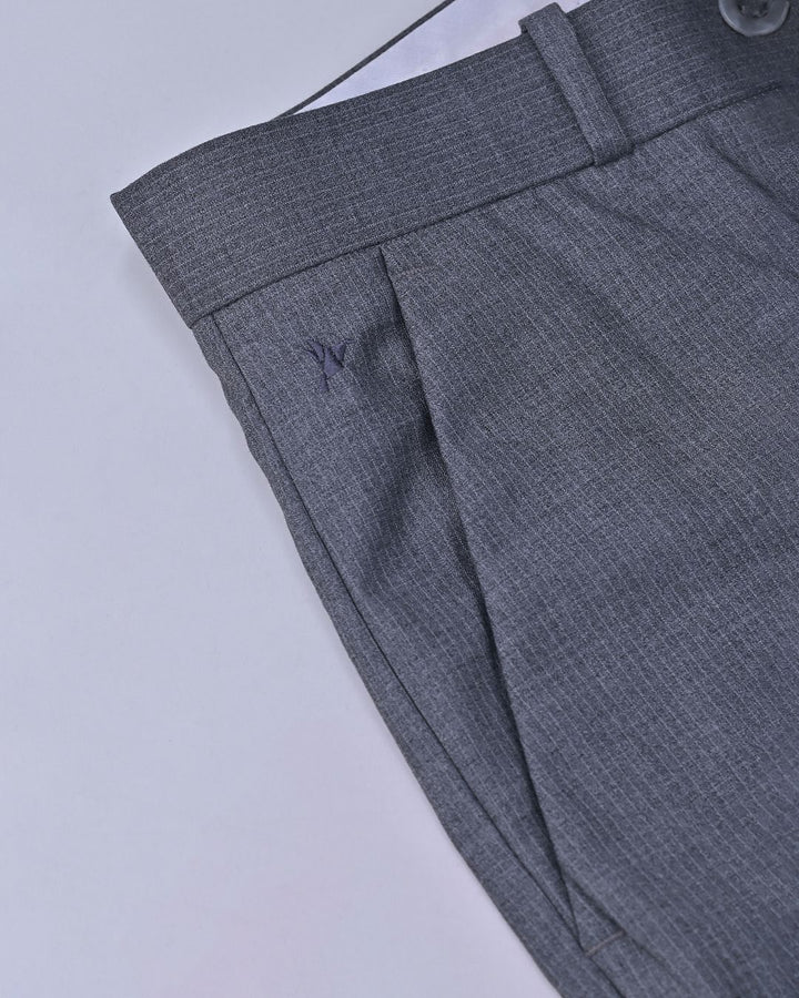 Silver Grey Mini Stripes - Wrinkle free Formal Pant