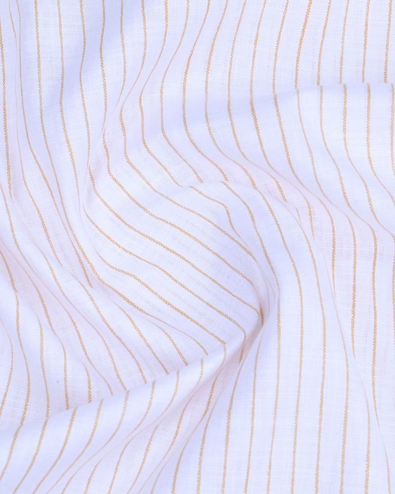 Desert White Mini Stripes -Full-Bamboo Linen