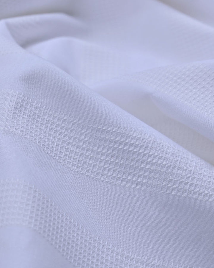 Self White Graphic Line Stripes- Full-Stain Proof