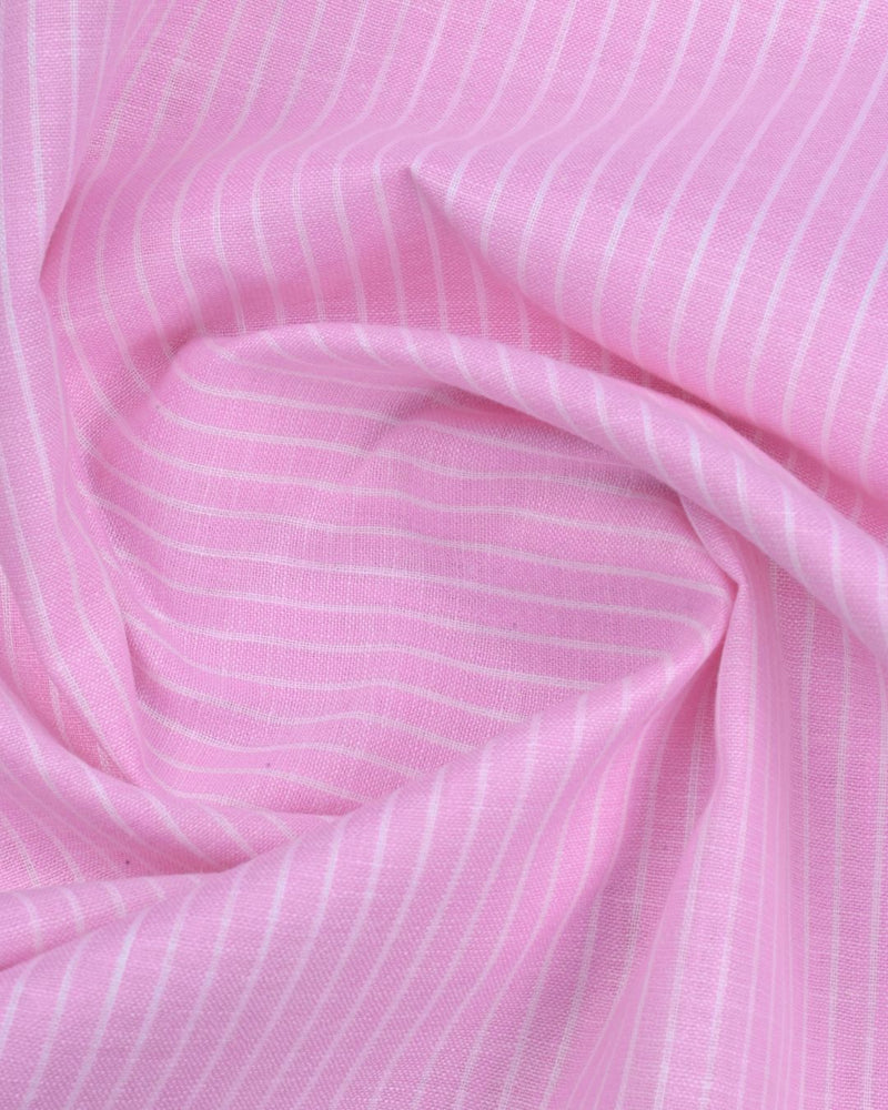 Pink Mini Stripes -Full-Bamboo Linen