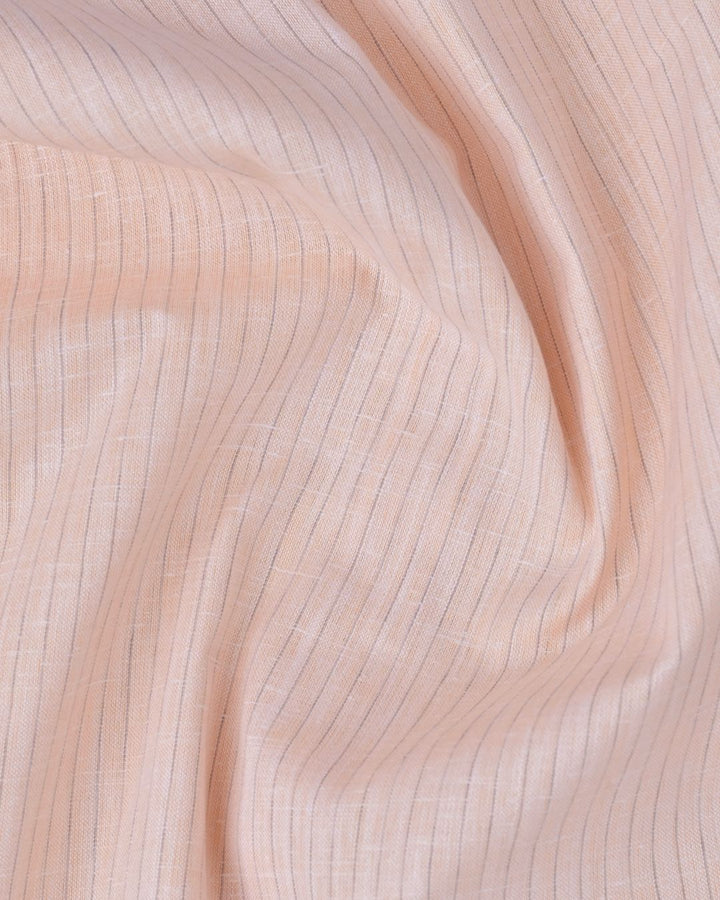 Lite Orange Mini Stripes -Full-Bamboo Linen