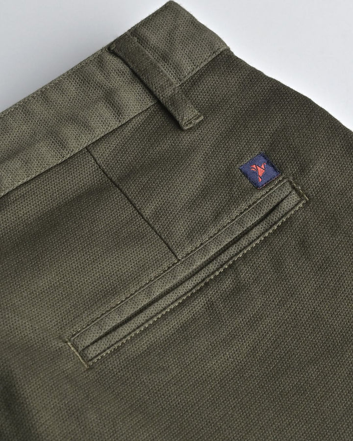 Dark Olive Grid Weave - Dobby Pant