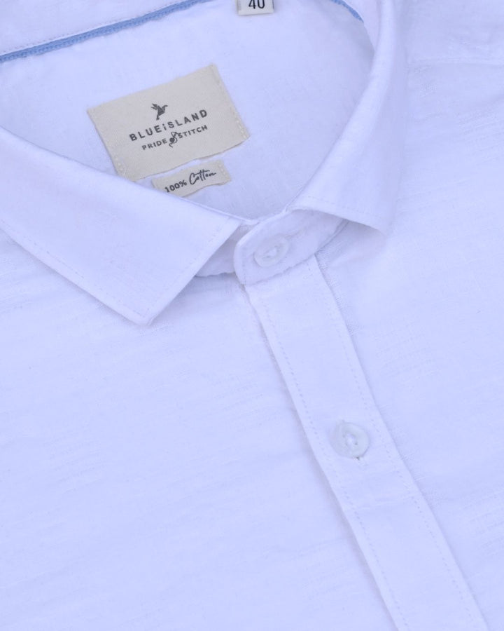 White Self Pattern Print -Full-Stain Proof