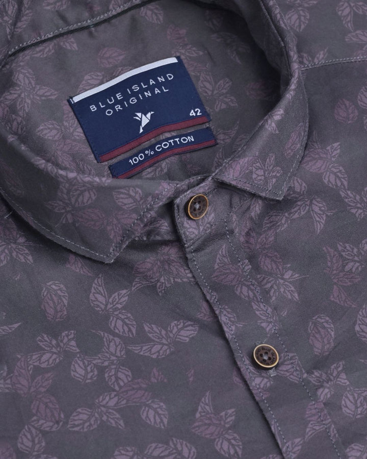 Purple Leaf Print -Full-Stain Proof