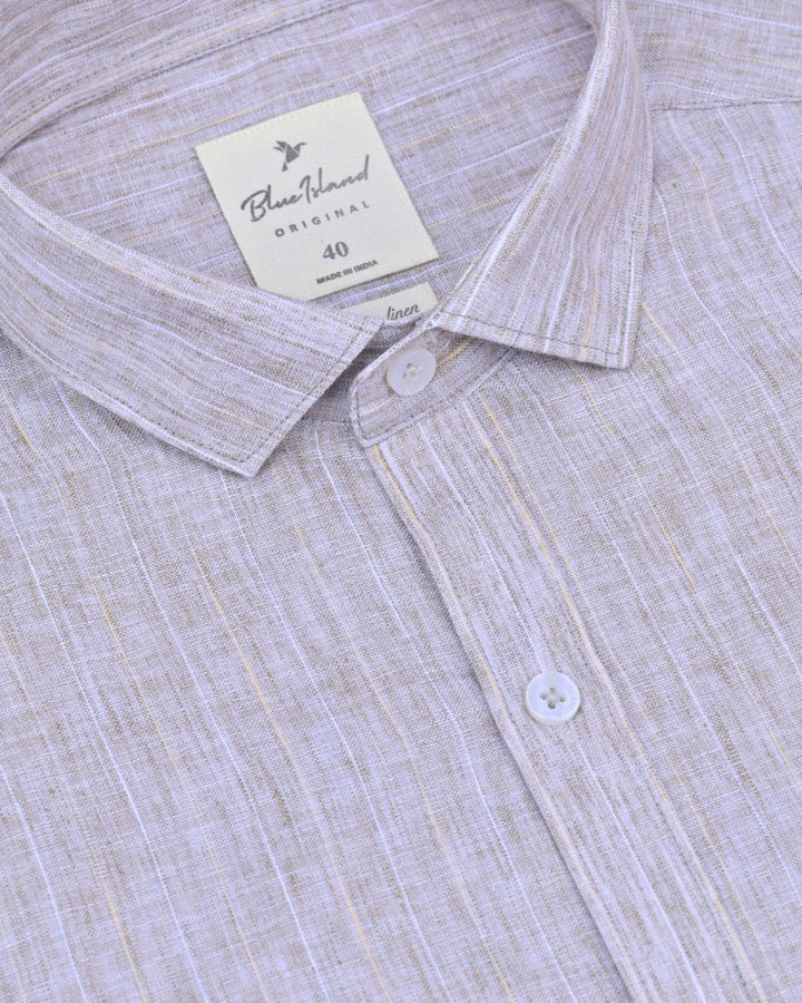 Wooden Brown &  Radium Line Stripes -Full-Bamboo Linen
