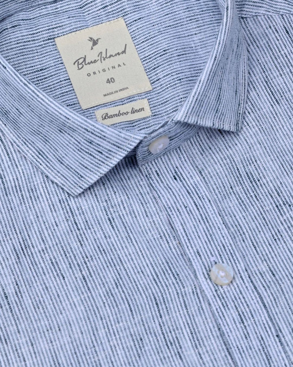 Dark Green Grid Stripes -Full-Bamboo Linen
