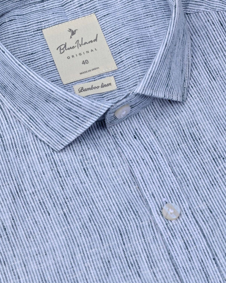 Dark Green Grid Stripes -Full-Bamboo Linen