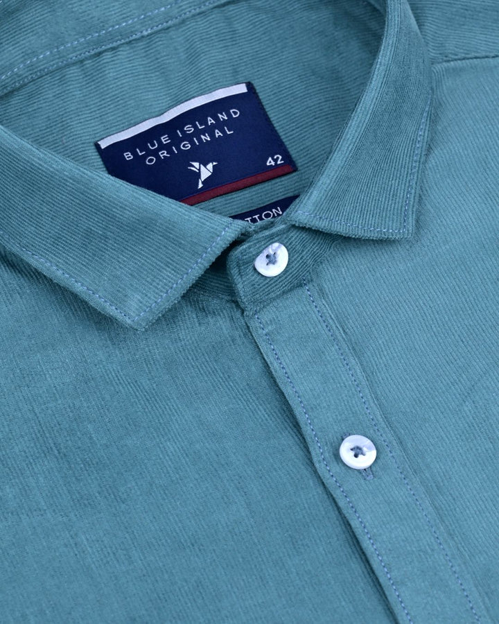 Peacock Green - Full-Corduroy Shirt