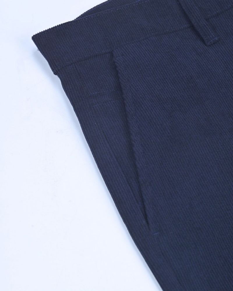 Navy Fine Stripe - Corduroy Pant