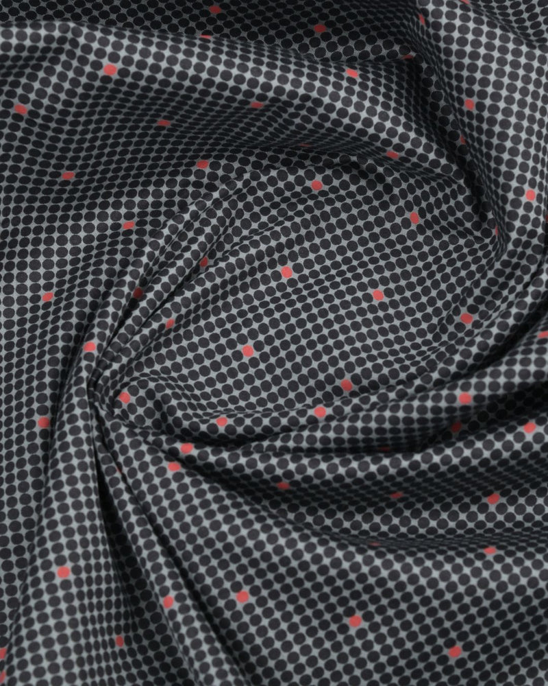 Red on Black Dotted Print-Full-Stain Proof