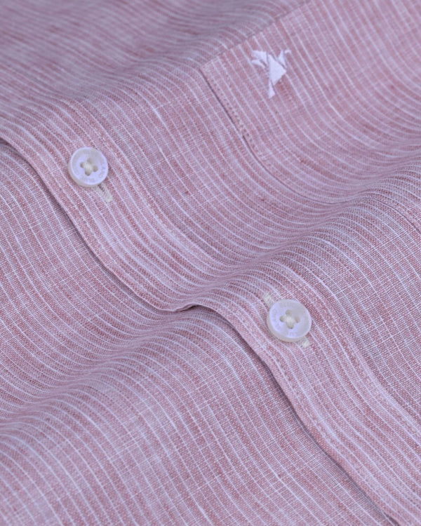 Dark Pink Flowline Stripes -Full-Bamboo Linen