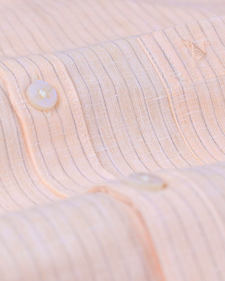 Orange Mini Stripes -Full-Bamboo Linen