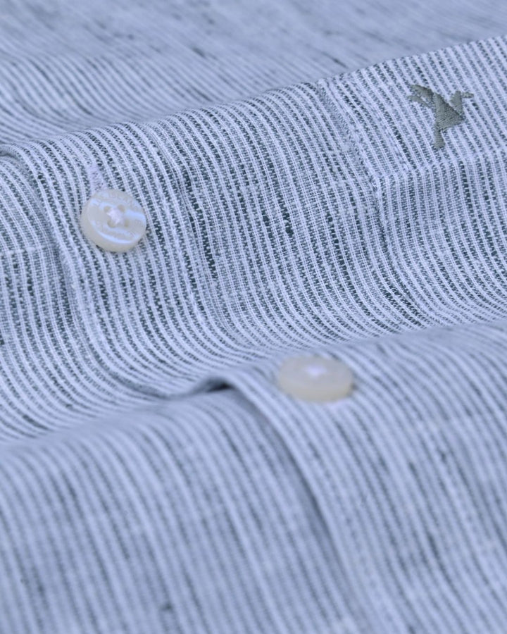 Dark Green Grid Stripes -Full-Bamboo Linen