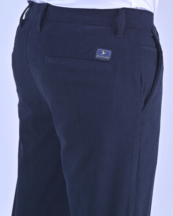 Navy Fine Stripe - Corduroy Pant