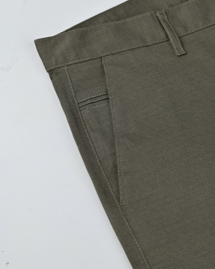 Army Green Wave Printed - 2 way stretch - COTTON PANT