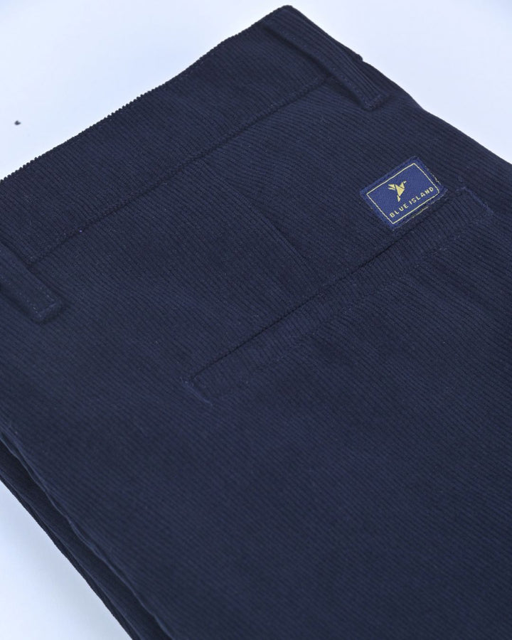 Navy Fine Stripe - Corduroy Pant