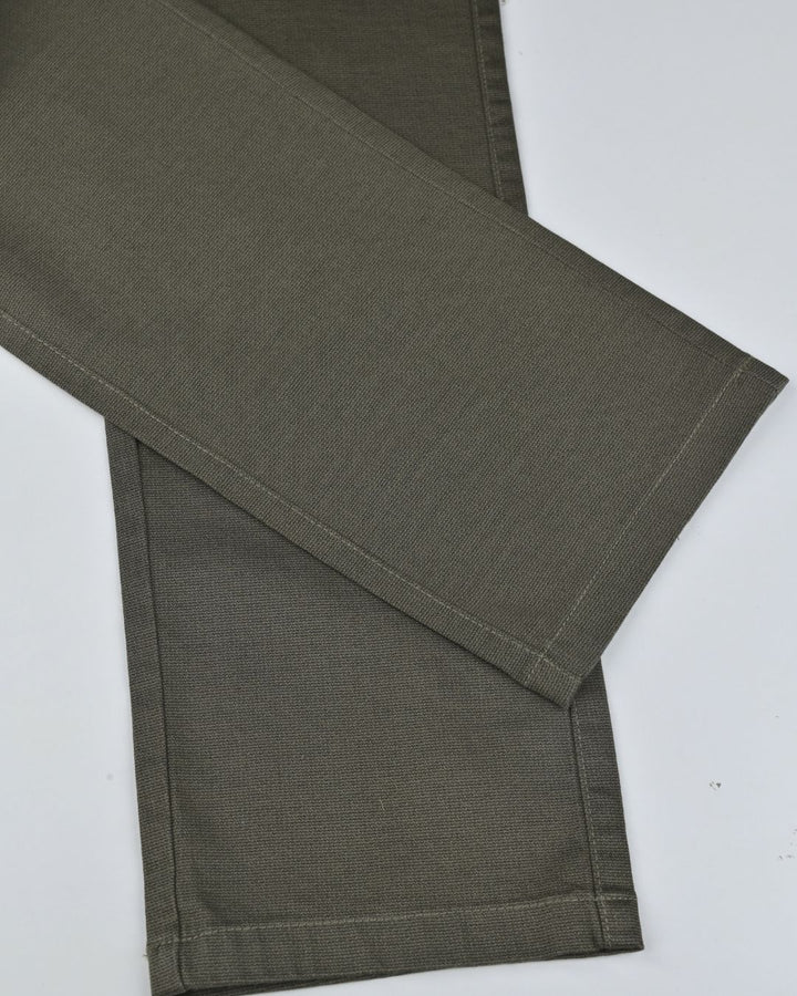 Army Green Wave Printed - 2 way stretch - COTTON PANT