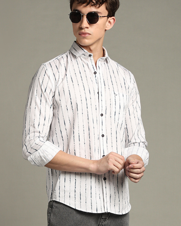 White & Military Line Stripes -Full-Stain Proof