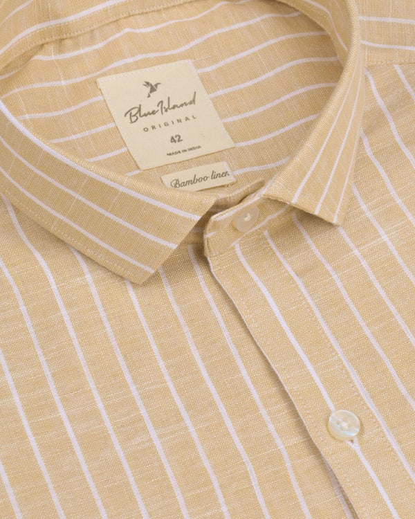Pale Orange Stripes -Full-Bamboo Linen