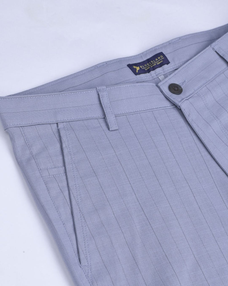 Grey Vertical Stripes - 2 way stretch - COTTON PANT